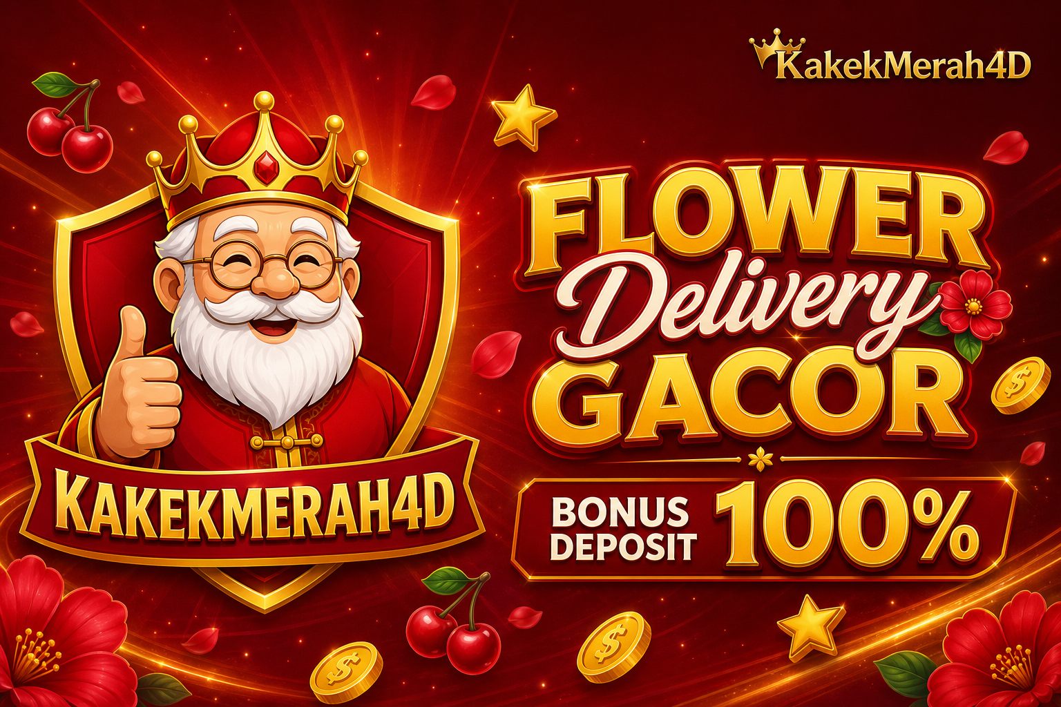 Kakekmerah4d — Flower Delivery Gacor, Bonus Deposit 100%