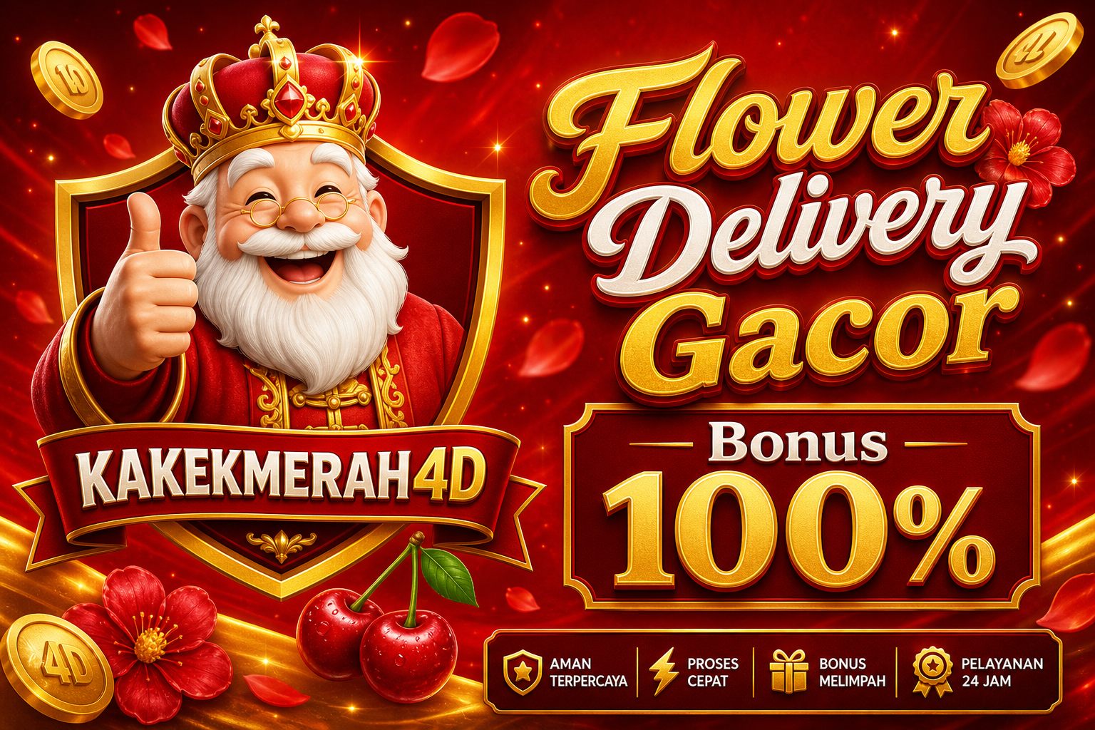 Kakekmerah4d — Paket Promosi Slot Flower Delivery Gacor